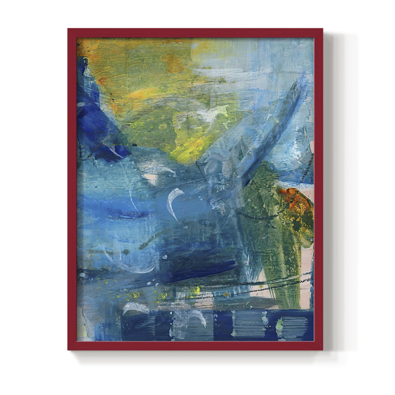 «Spring Winds IV», reproduction encadrée - bois massif, Rouge, H 10 po x l 8 po