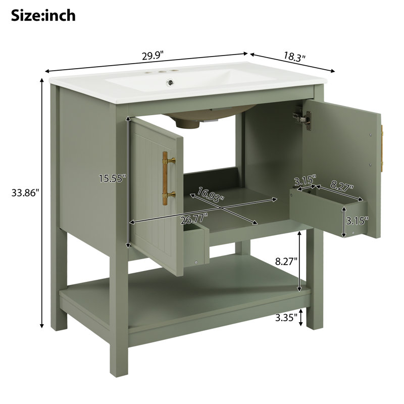 18.3'' Single Bathroom Vanity with Top