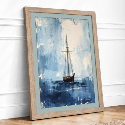 Sailboat In Mist Coastal - Print