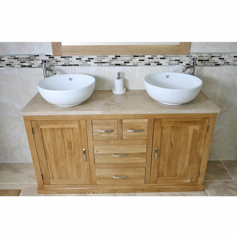 Demars 1430mm Double Bathroom Vanity with Vessel Ceramic Basin