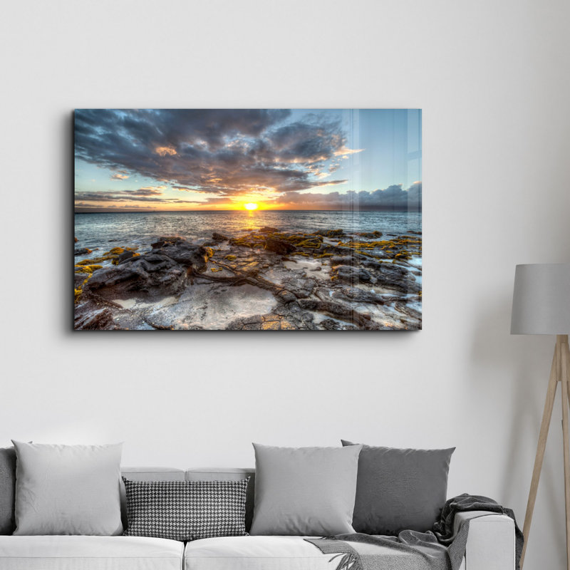 Élégante peinture murale en verre trempé de 13,8 po x 21,7 po | 100% verre trempé, épaisseur: 0,16 pouce | Imprimé UV pour des couleurs éclatantes | Parfait pour la décoration intérieure, le salon et les espaces de bureau