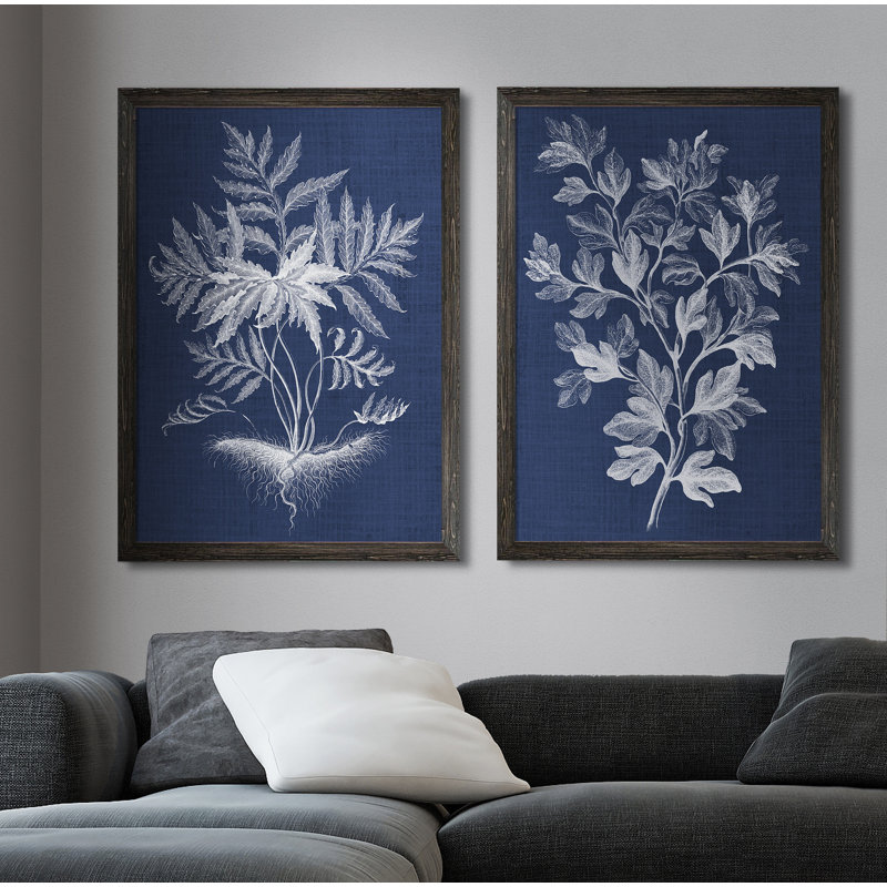 «Lustr Foliage Chintz I» par Vincent Van Gogh - ensemble de 2 reproductions d'art, H 20 po x l 16 po, Toile encadrée, Ébène