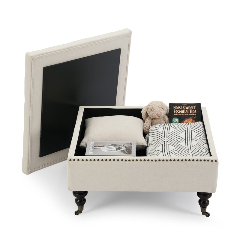 Repose-pieds Daania, Lin beige