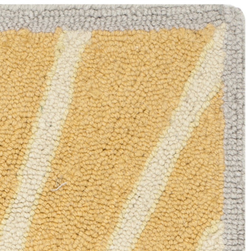 Tapis géométrique en laine crocheté à la main Kinchen, Ovale 7 pi 6 po x 9 pi 6 po