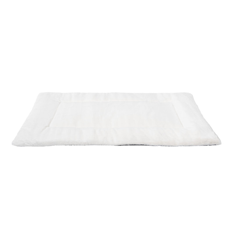 Flora Extra Large Gray Linen Plush Reversible Pet Bed