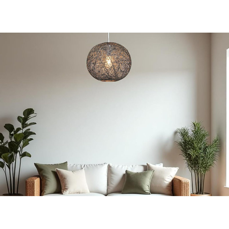 30cm H Rattan Dome Lamp Shade ( No Direct Attachment Method ) in Brown