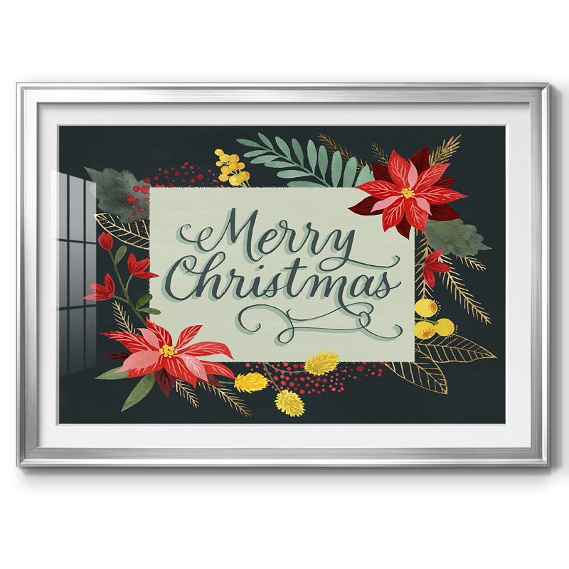Bright Christmas Night I, reproduction encadrée sur papier, Argent, H 19 po x l 27 po x P 1,5 po