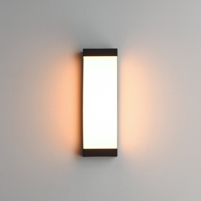 Tunnel-Outdoor Wall Mount, 15" H x 5" W x 4" D, Black