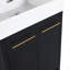 Meuble-lavabo autoportant de 24 po avec lavabo en résine, avec porte à fermeture douce, ensemble KD-125514952-125514951