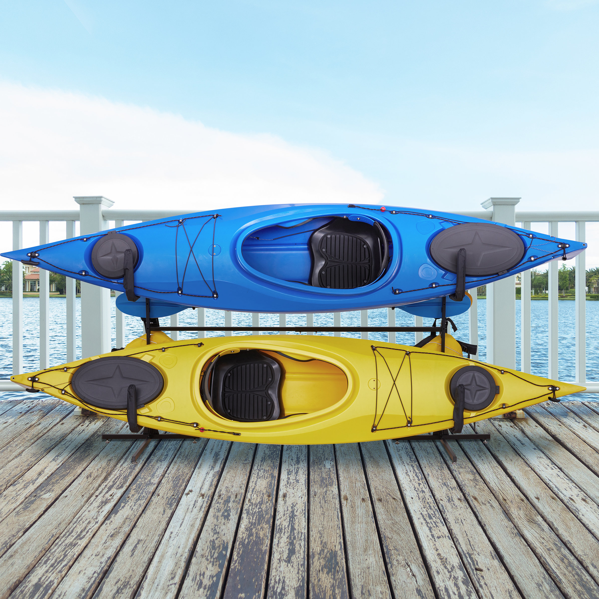 Arlmont & Co. Karym Steel Freestanding Adjustable Kayak Rack