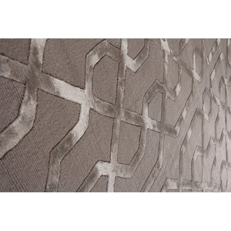 Metro-Velvet Geometric Area Rug in Taupe, Rectangle 12' x 15'