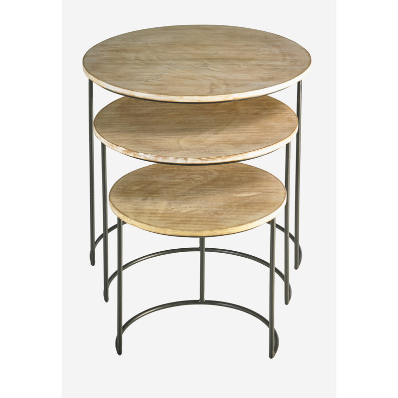 Samee 3 Piece Nest of Tables, Black