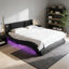 Structure de lit tapissier en similicuir avec éclairage DEL, connexion Bluetooth, massage par vibration du dossier-1479690089-1479690092