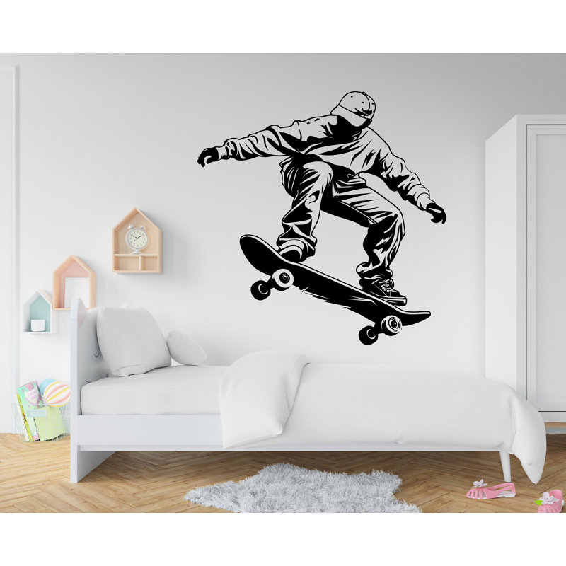 Adhésif mural skateboarder, H 22 po x l 22 po