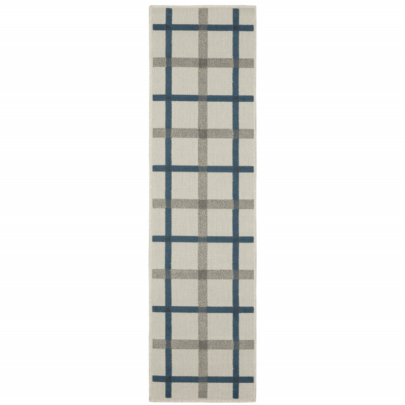 Hirsh Geometric Indoor / Outdoor Rug, Runner 1'10" x 7'3"