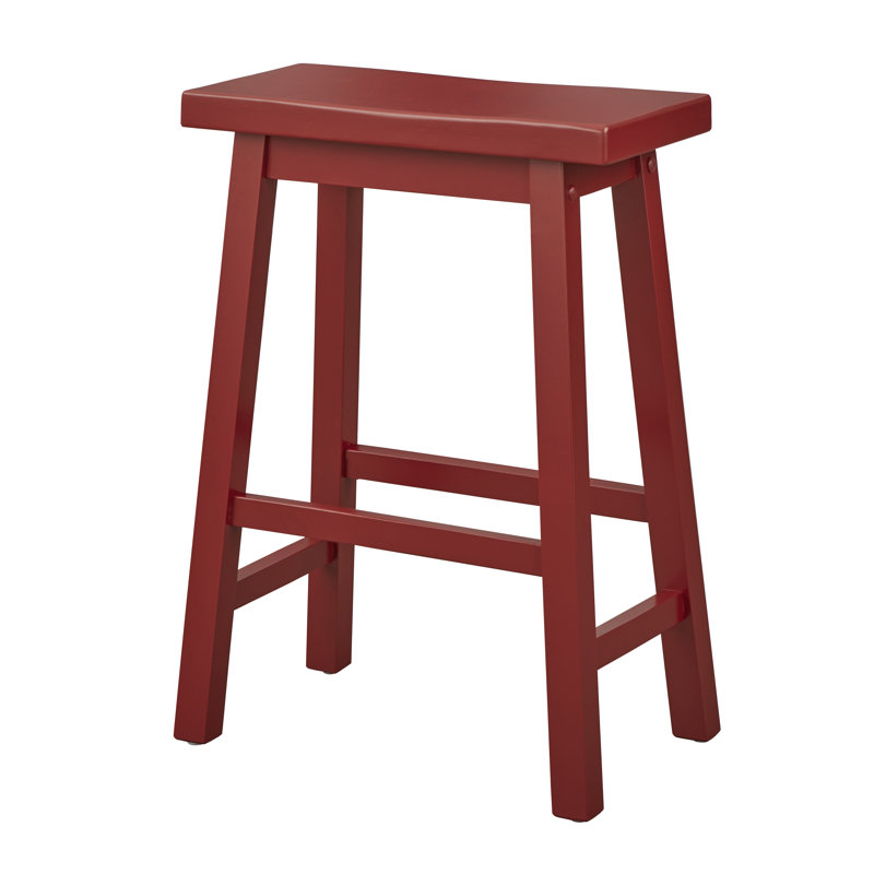 Tabouret de bar et de comptoir en bois massif Kirkwood, Rouge, Tabouret de comptoir (assise de 24 po de hauteur)