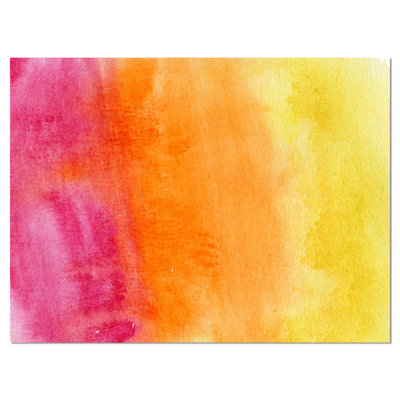 Jaune, mauve et orange abstrait - reproduction d'art sur toile tendue
