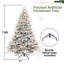Arbre de Noël artificiel floqué pré-éclairé avec lumières chaudes, nombreux embouts, branches en fil mémoire et support en métal pliable pour un décor festif des Fêtes-19951132