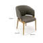 Chaise de salle à manger 22 po, similicuir végétalien gris, dossier courbé, bois massif