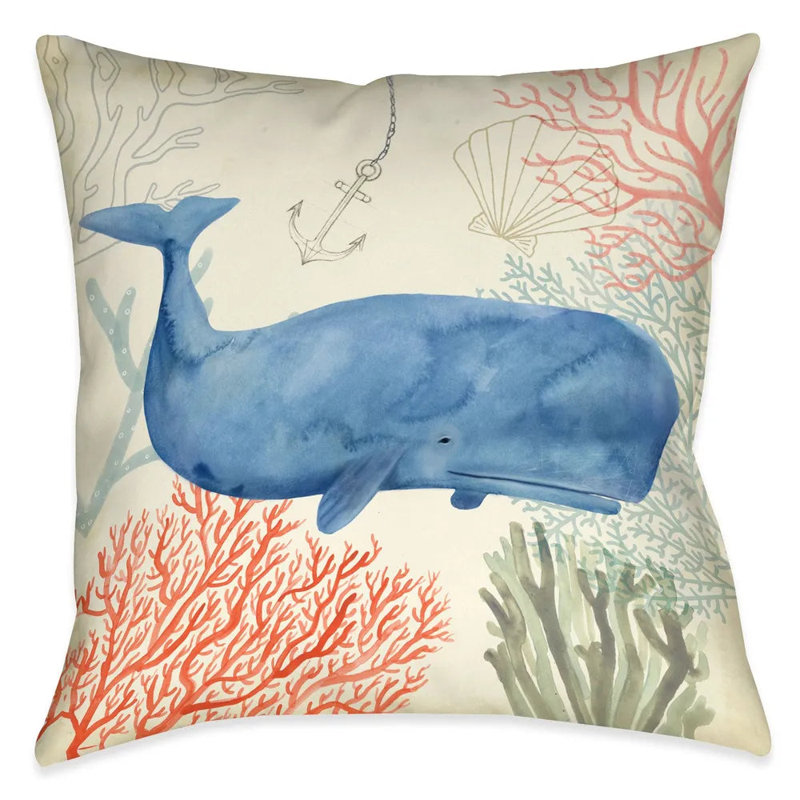 Coussin décoratif d'intérieur Ocean Whimsy Whale