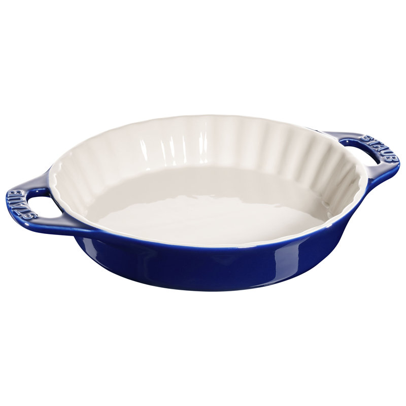 Plat à tarte rond en céramique 24 cm Ceramique, Bleu très foncé