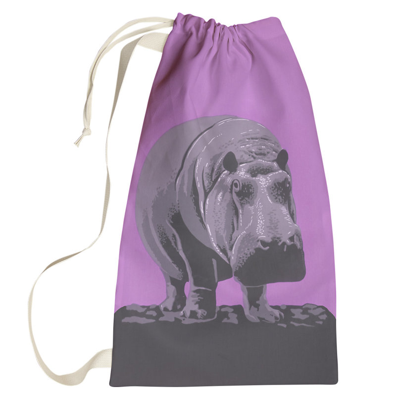 Fabric Laundry Bag with Handles, Large (76.5" H x 29.5" W x 1.5" D), Pink