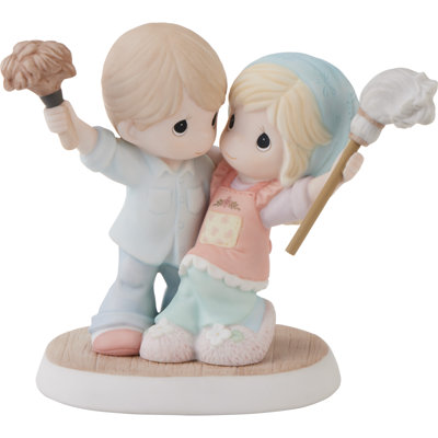 Precious Moments Couple Dancing While Cleaning Figurine 5.59 Inch