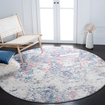 Tapis abstrait gris clair / bleu N'Keal