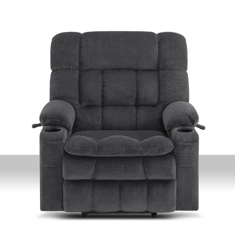 27.2" Seat Width Dual Motor Power Recliner Lift Chair with Massage and Heat, Infinite Position, Fabric, Gray