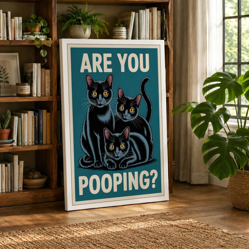 Are You Pooping Retro - Wrapped Canvas, 30x20 - 76.2 x 50.8 cm, White Border