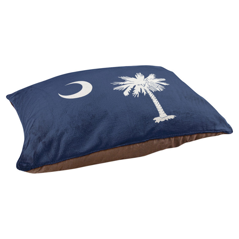 Coussin de créateur drapeau south caroline Burien, L 19,5 po x l 29,5 po, Marron foncé