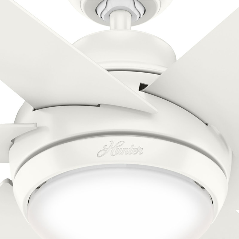 52" Sotto 6 - Blade Standard Ceiling Fan with Remote Control and Light Kit Included, Fresh White