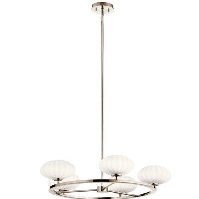 Lustre en roue de chariot à 5 lumières Pim