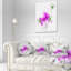 Croquis de fleur mauve avec tige - coussin décoratif imprimé floral
