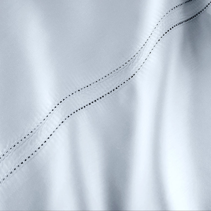 Yalda Egyptian Cotton Sateen Sheet Set , King Sheet Set + 2 Pillowcases, Icy Blue