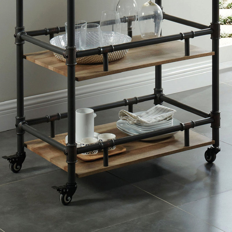 Chariot de service de style industriel en noir