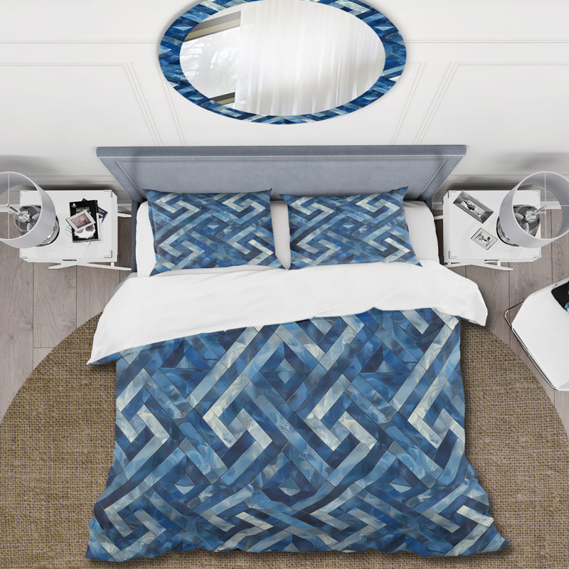 Ensemble de housse de couette bleu beige beige Midcentury Dream IV - Midcentury