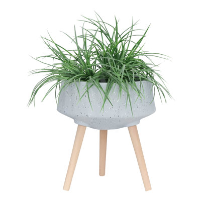 Pot de fleurs gris avec support de pieds, 11/15 po, idéal pour les pieds de jardin et de piscine, décoration intérieure de porche appropriée