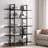 70.07" Height 5-Tier Vintage Industrial Black Bookshelf 47" Wide For Home &  Office-2066602186
