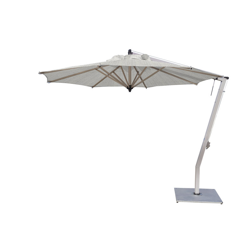 Picollo 10.5' Round Cantilever Umbrella, Double Stack Metal Plate, Mineral Blue