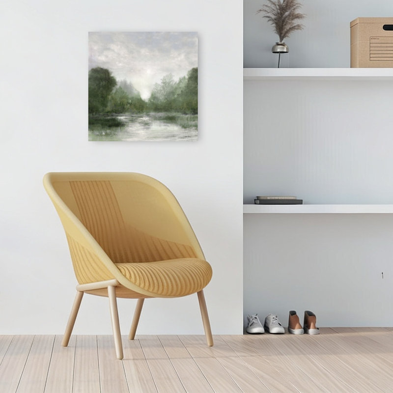 Tranquility Trees I Serene Abstract Contemporary Landscape Nature Wall Art, 18" H x 18" W