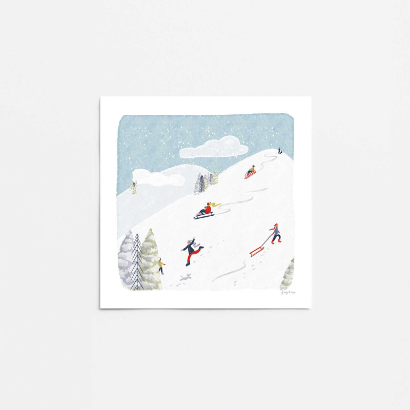 Impression d'aventure en traîneau d'hiver, Sans cadre, papier, H 12 po x l 16 po