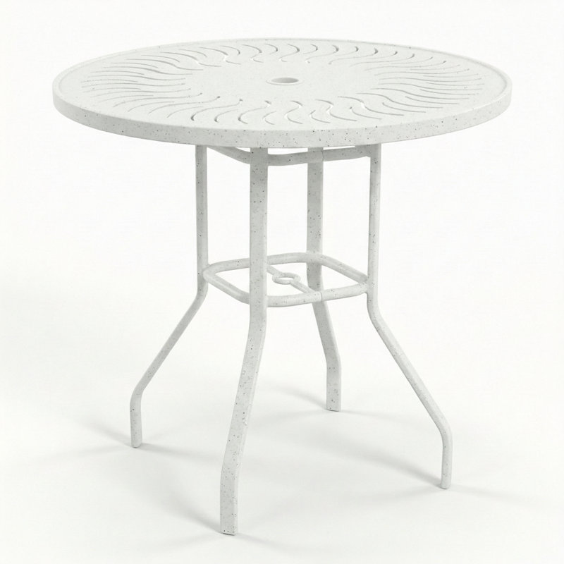 Table de balcon ronde 42 po, Blanc rivière