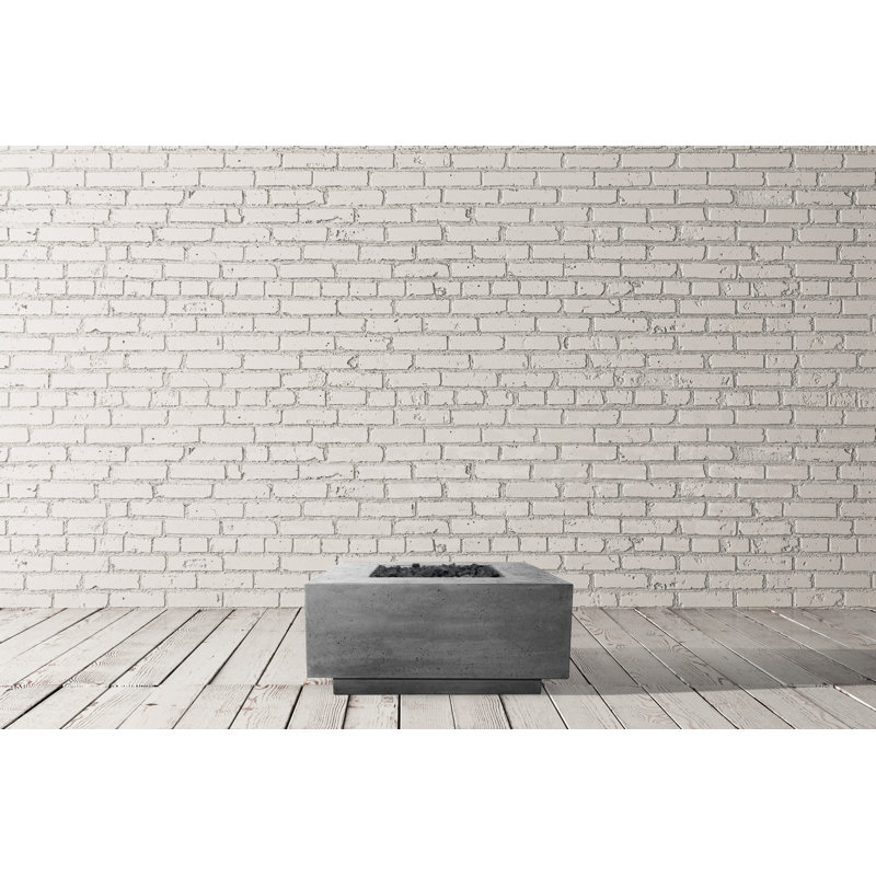 Kaci-Ann Concrete Smokeless Fire Pit, 16" H x 36" W x 36" D, Natural Gas