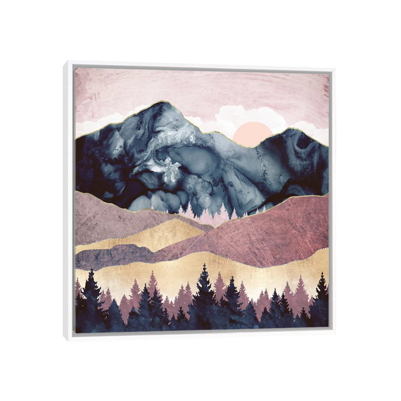 Mauve Vista - impression d'art graphique, Toile blanche encadrée, Aucun mat, H 18 po x l 18 po x 1,5 po