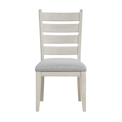 Farmhouse Dining Furniture Set Of 2 Side Chairs Antique White Finish Wooden Durable Comfortable Padded Seat
