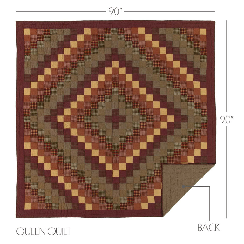 Heritage Farms Queen Cotton Reversible Patchwork Quilt