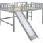 Lit mezzanine bas gris avec glissière pour un décor de chambre à coucher double
