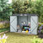 Gray Flat Roof Double Door Tool Shed