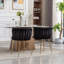 Chaise de salle à manger en velours avec pieds dorés Design-927803261
